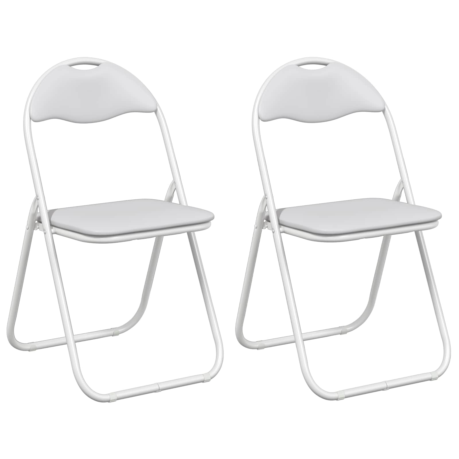 Πτυσσόμενη Καρέκλα 2 pcs Λευκό και Γκρι 48 x 43,5 x 81 εκ. - Pakobazaar