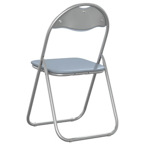 Πτυσσόμενη Καρέκλα 2 pcs Γκρι 48 x 43,5 x 81 εκ. Τεχνητό Δέρμα - Pakobazaar