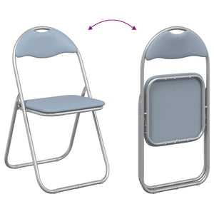 Πτυσσόμενη Καρέκλα 2 pcs Γκρι 48 x 43,5 x 81 εκ. Τεχνητό Δέρμα - Pakobazaar