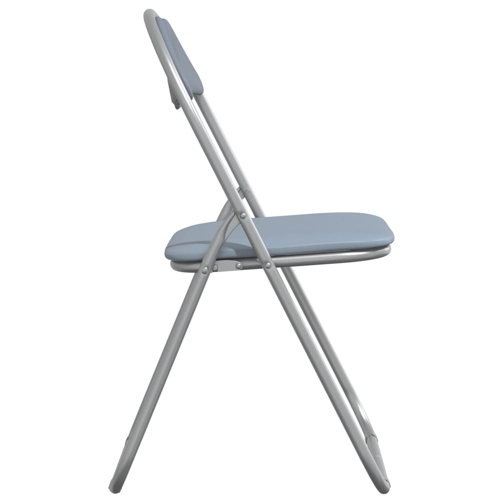 Πτυσσόμενη Καρέκλα 2 pcs Γκρι 48 x 43,5 x 81 εκ. Τεχνητό Δέρμα - Pakobazaar
