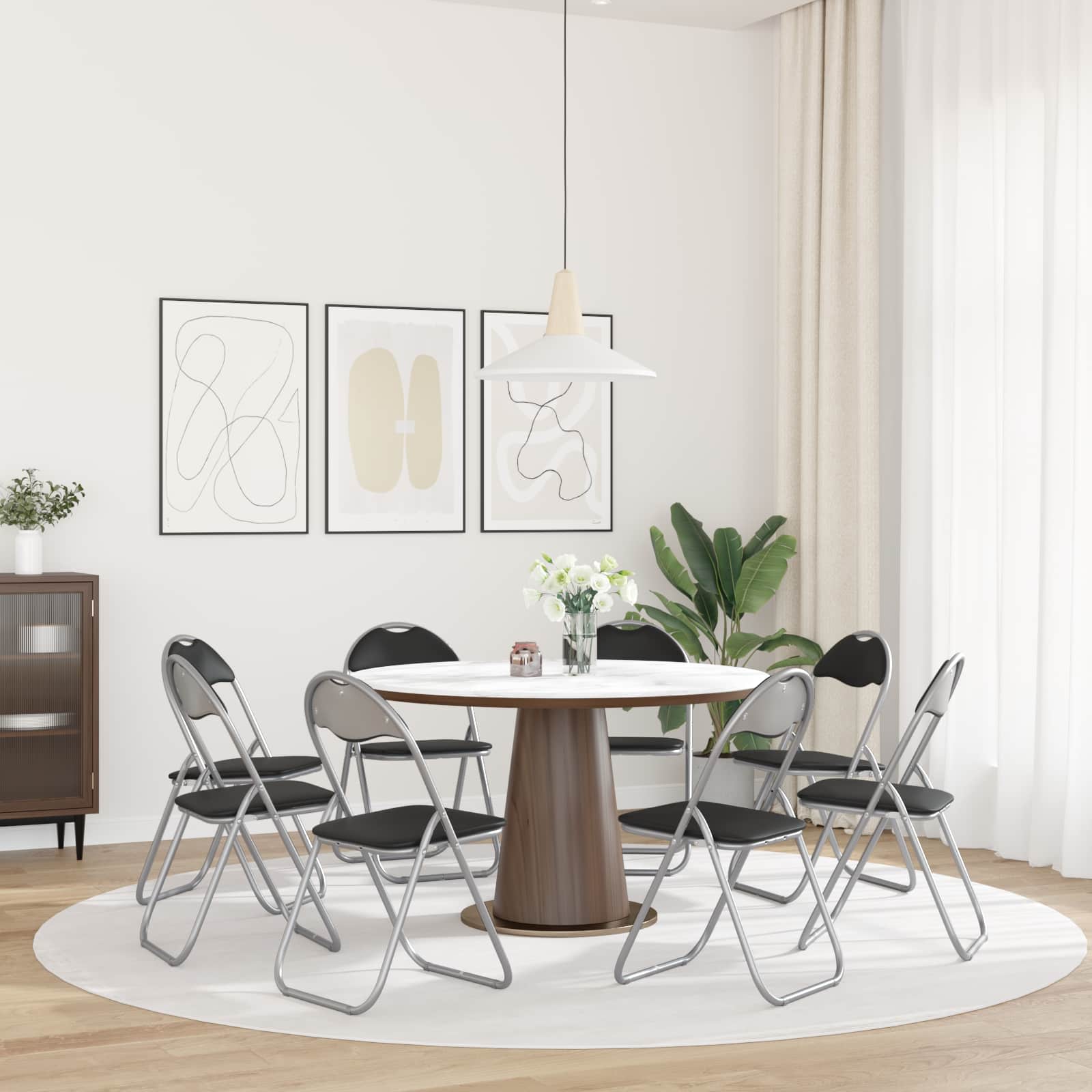 Πτυσσόμενη Καρέκλα 8 pcs Μαύρο και Γκρι 48 x 43,5 x 81 εκ. - Pakobazaar