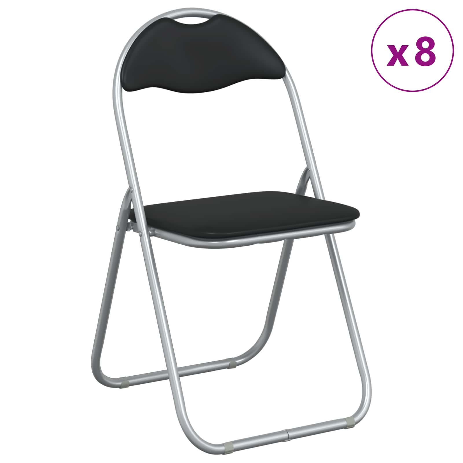 Πτυσσόμενη Καρέκλα 8 pcs Μαύρο και Γκρι 48 x 43,5 x 81 εκ. - Pakobazaar