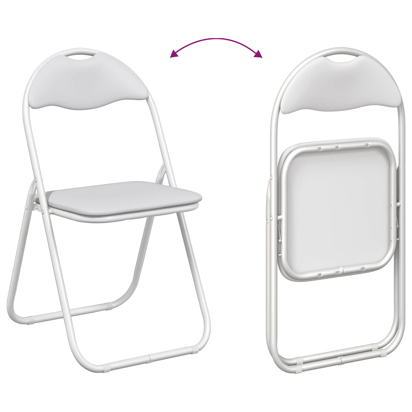 Πτυσσόμενη Καρέκλα 8 pcs Λευκός 48 x 43,5 x 81 εκ. - Pakobazaar
