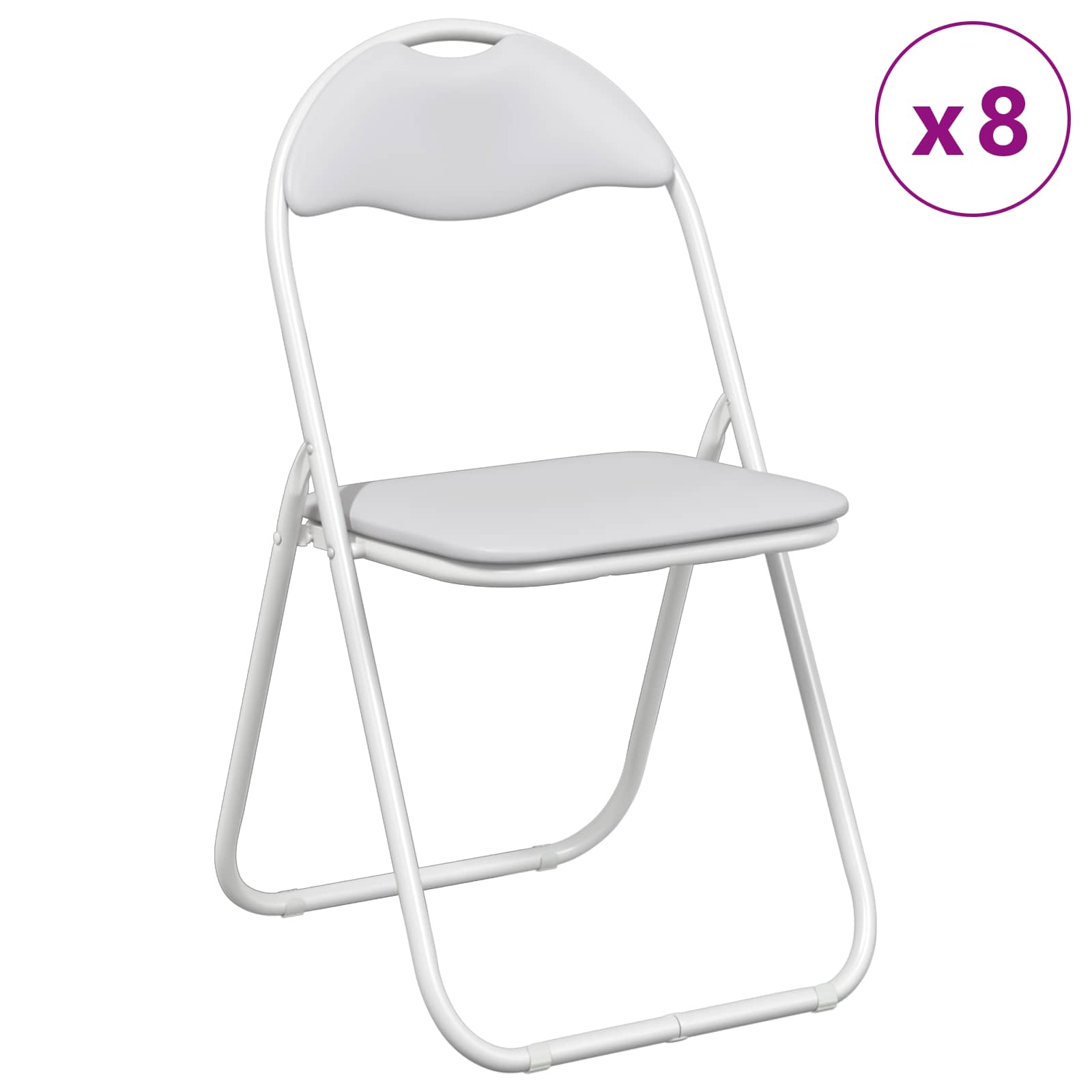 Πτυσσόμενη Καρέκλα 8 pcs Λευκός 48 x 43,5 x 81 εκ. - Pakobazaar