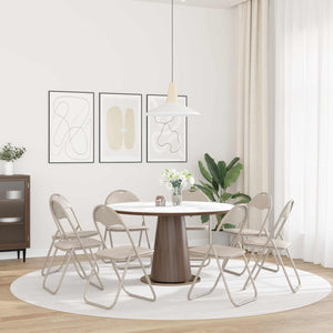 Πτυσσόμενη Καρέκλα 8 pcs Άμμος 48 x 43,5 x 81 εκ. Τεχνητό Δέρμα - Pakobazaar