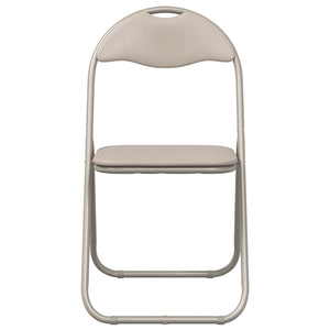 Πτυσσόμενη Καρέκλα 8 pcs Άμμος 48 x 43,5 x 81 εκ. Τεχνητό Δέρμα - Pakobazaar