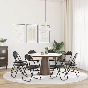 Πτυσσόμενη Καρέκλα 8 pcs Μαύρο 48 x 43,5 x 81 εκ. Τεχνητό Δέρμα - Pakobazaar