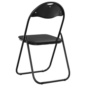 Πτυσσόμενη Καρέκλα 8 pcs Μαύρο 48 x 43,5 x 81 εκ. Τεχνητό Δέρμα - Pakobazaar