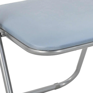 Σαλονάκι Τραπεζαρίας Αναδιπλούμενο 2 pcs Γκρι PVC ατσάλι - Pakobazaar