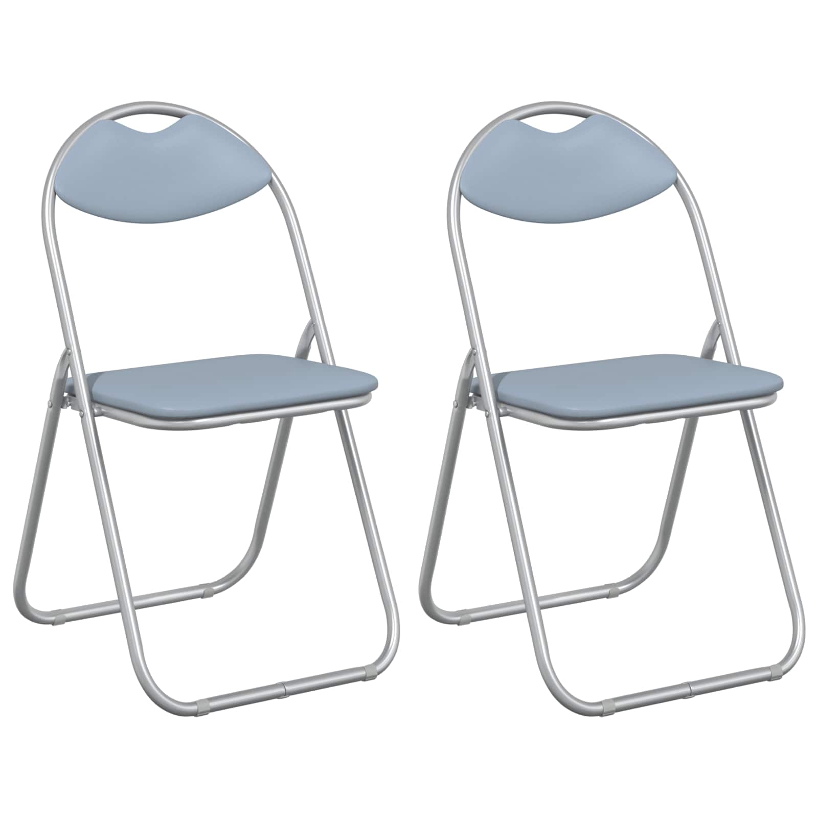 Σαλονάκι Τραπεζαρίας Αναδιπλούμενο 2 pcs Γκρι PVC ατσάλι - Pakobazaar