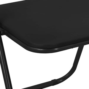 Σαλονάκι Τραπεζαρίας Αναδιπλούμενο 2 pcs Μαύρο PVC ατσάλι - Pakobazaar