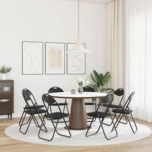 Σαλονάκι Τραπεζαρίας Αναδιπλούμενο 8 pcs Μαύρο PVC ατσάλι - Pakobazaar