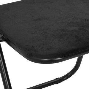 Πτυσσόμενη Καρέκλα 2 pcs Μαύρο 48 x 44 x 78 εκ Βελούδο - Pakobazaar