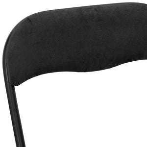 Πτυσσόμενη Καρέκλα 2 pcs Μαύρο 48 x 44 x 78 εκ Βελούδο - Pakobazaar