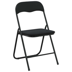 Πτυσσόμενη Καρέκλα 2 pcs Μαύρο 48 x 44 x 78 εκ Βελούδο - Pakobazaar