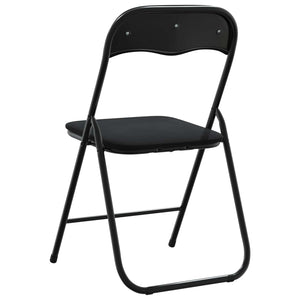 Πτυσσόμενη Καρέκλα 2 pcs Μαύρο 48 x 44 x 78 εκ Βελούδο - Pakobazaar