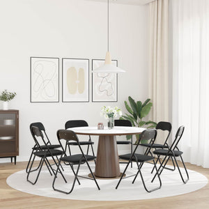 Πτυσσόμενη Καρέκλα 8 pcs Μαύρο 48 x 44 x 78 εκ Βελούδο - Pakobazaar