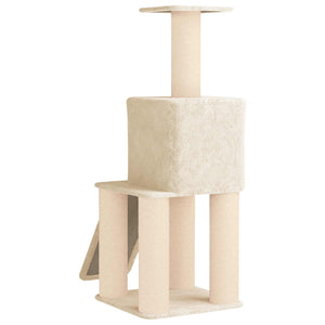 Δέντρο γάτας με στύλους ξύρας Κρεμ 146 cm - Pakobazaar