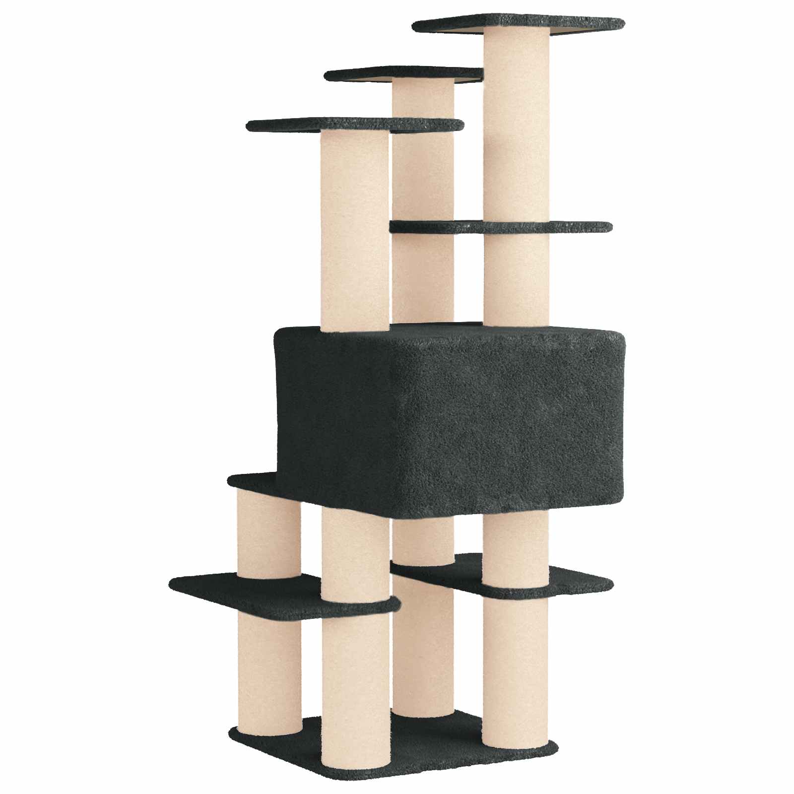 Δέντρο γάτας με στύλους ξύρας Σκούρο Γκρι 161 cm - Pakobazaar