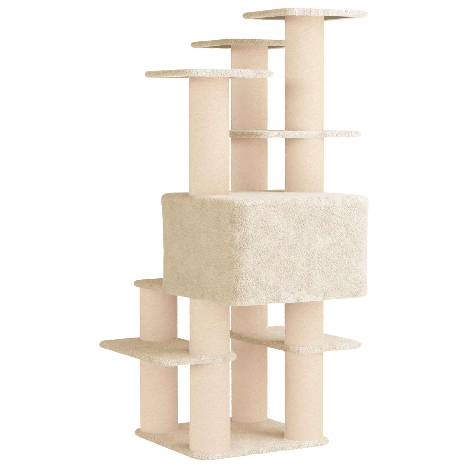 Δέντρο γάτας με στύλους ξύρας Κρεμ 161 cm - Pakobazaar