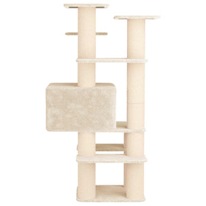 Δέντρο γάτας με στύλους ξύρας Κρεμ 161 cm - Pakobazaar