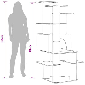 Δέντρο γάτας με στύλους ξύρας Κρεμ 161 cm - Pakobazaar