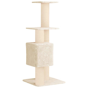 Δέντρο γάτας με στύλους ξύρας Κρεμ 137 cm - Pakobazaar