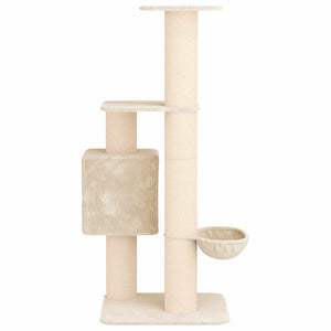 Δέντρο γάτας με στύλους ξύρας Κρεμ 137 cm - Pakobazaar