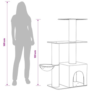 Δέντρο γάτας με στύλους ξύρας Κρεμ 133 εκ - Pakobazaar