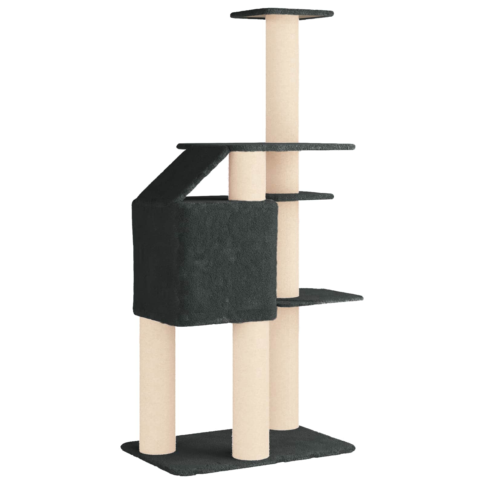 Δέντρο γάτας με στύλους ξύρας Σκούρο Γκρι 183 cm - Pakobazaar