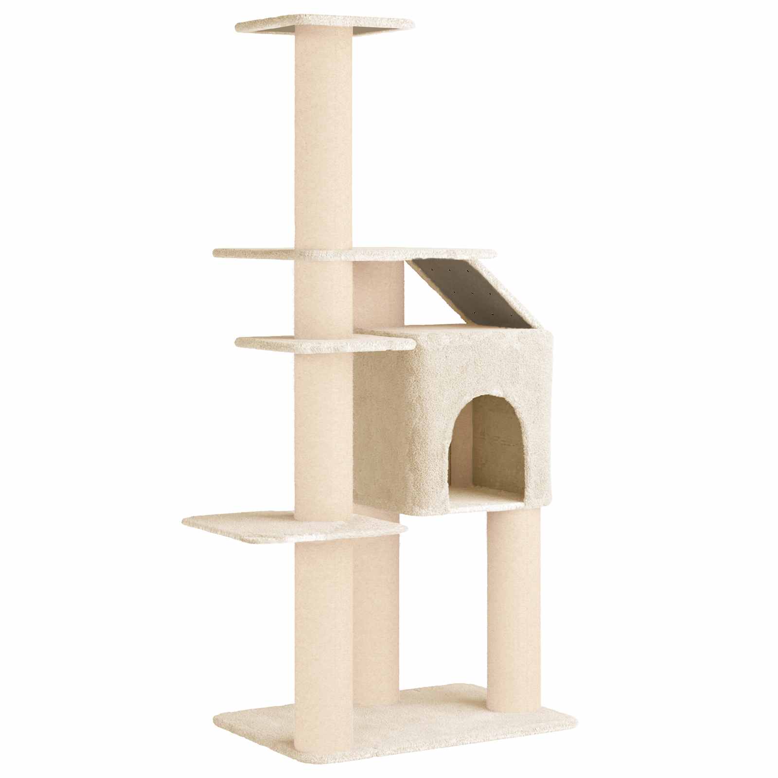 Δέντρο γάτας με στύλους ξύρας Κρεμ 183 cm - Pakobazaar