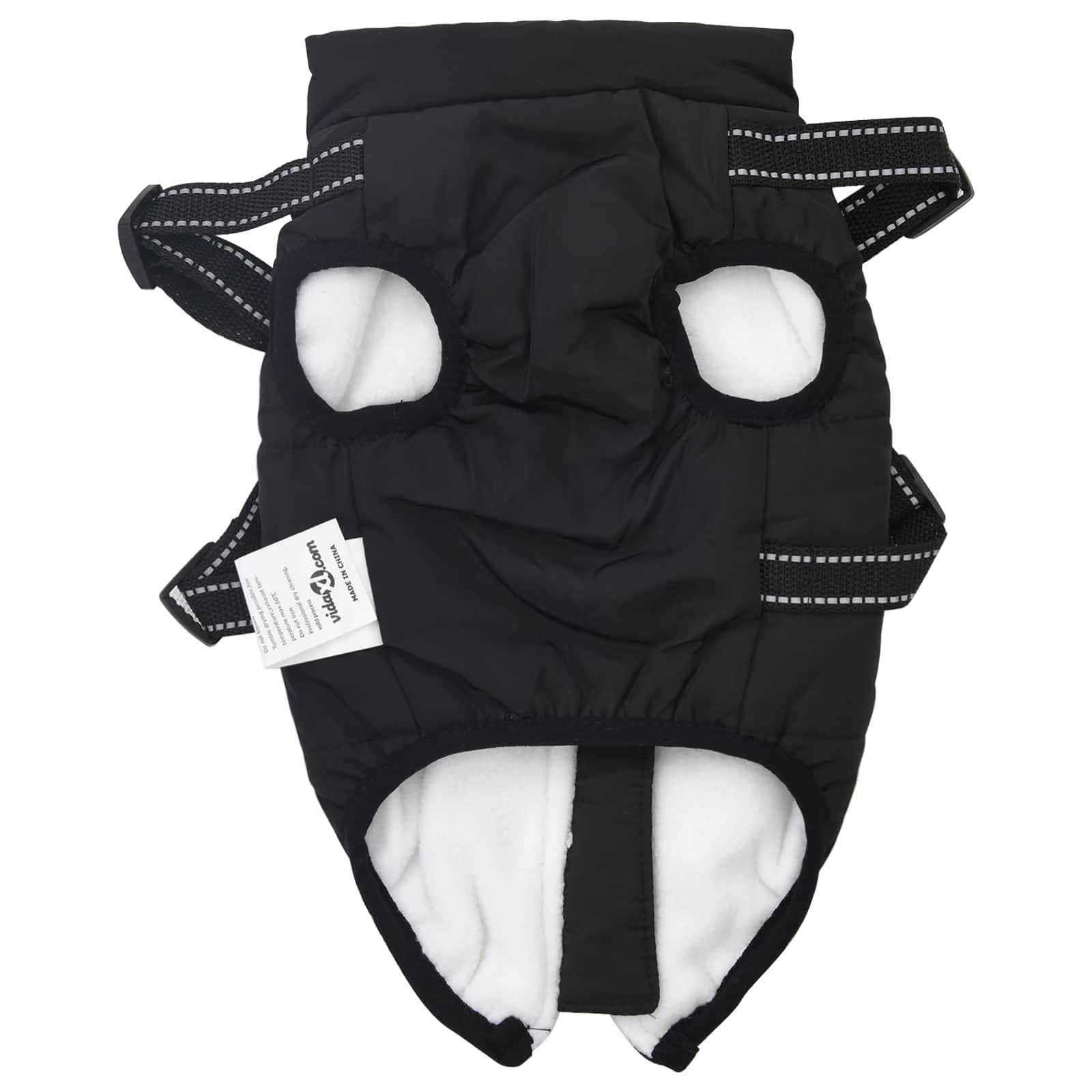 Μπουφάν Σκύλου Μαύρο L36 Φλις και Πολυεστέρας