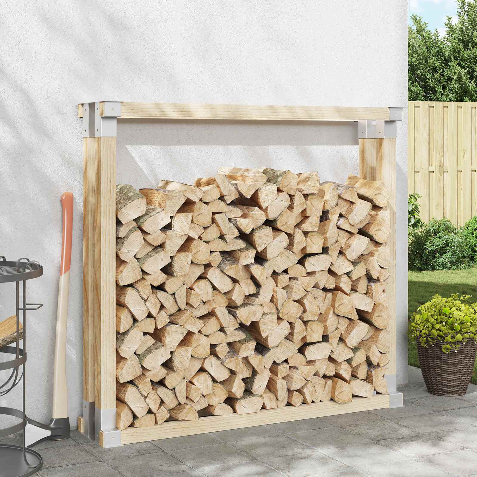 Βοήθεια Στοίβας Ξύλου 12 pcs Ασημί 34 x 10 x 15 εκ Ατσάλι - Pakobazaar