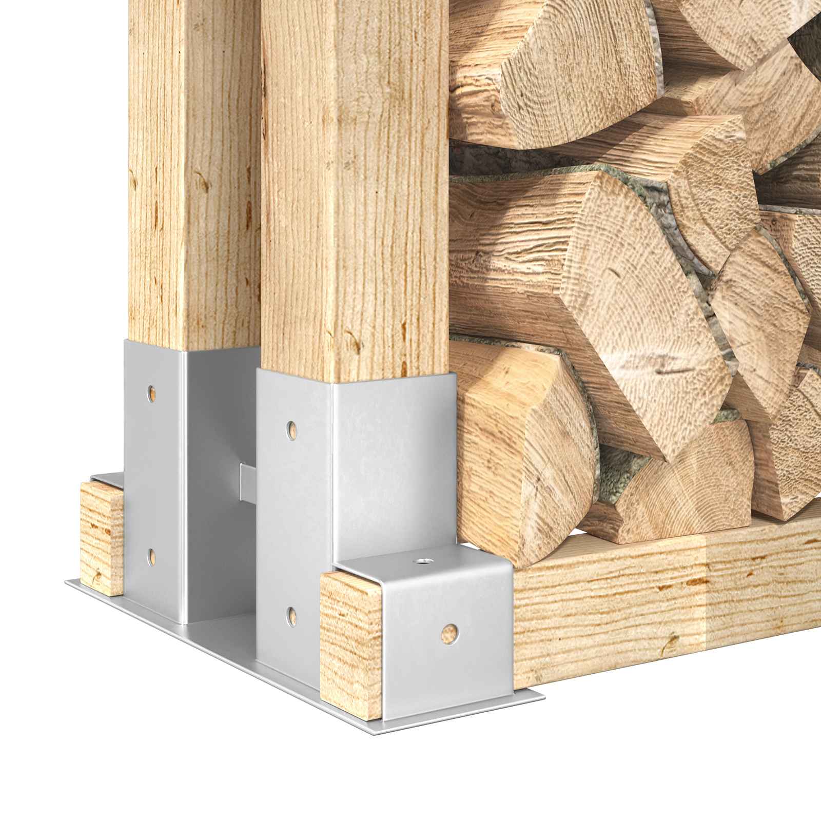 Βοήθεια Στοίβας Ξύλου 12 pcs Ασημί 34 x 10 x 15 εκ Ατσάλι - Pakobazaar