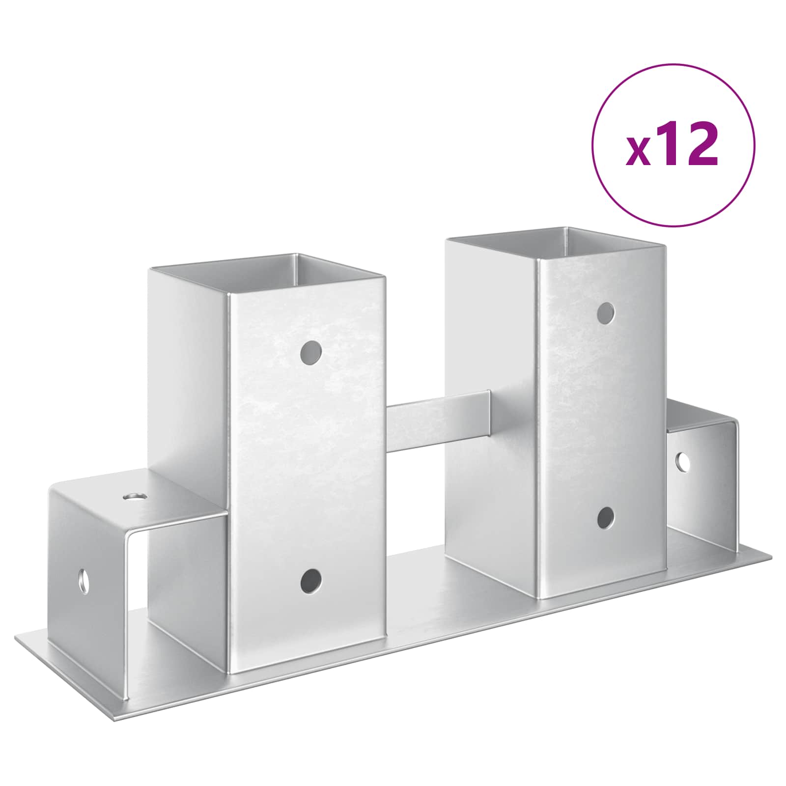 Βοήθεια Στοίβας Ξύλου 12 pcs Ασημί 34 x 10 x 15 εκ Ατσάλι - Pakobazaar