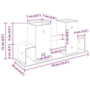 Βοήθεια Στοίβας Ξύλου 2 pcs Ανθρακί 34 x 10 x 15 εκ Ατσάλι - Pakobazaar