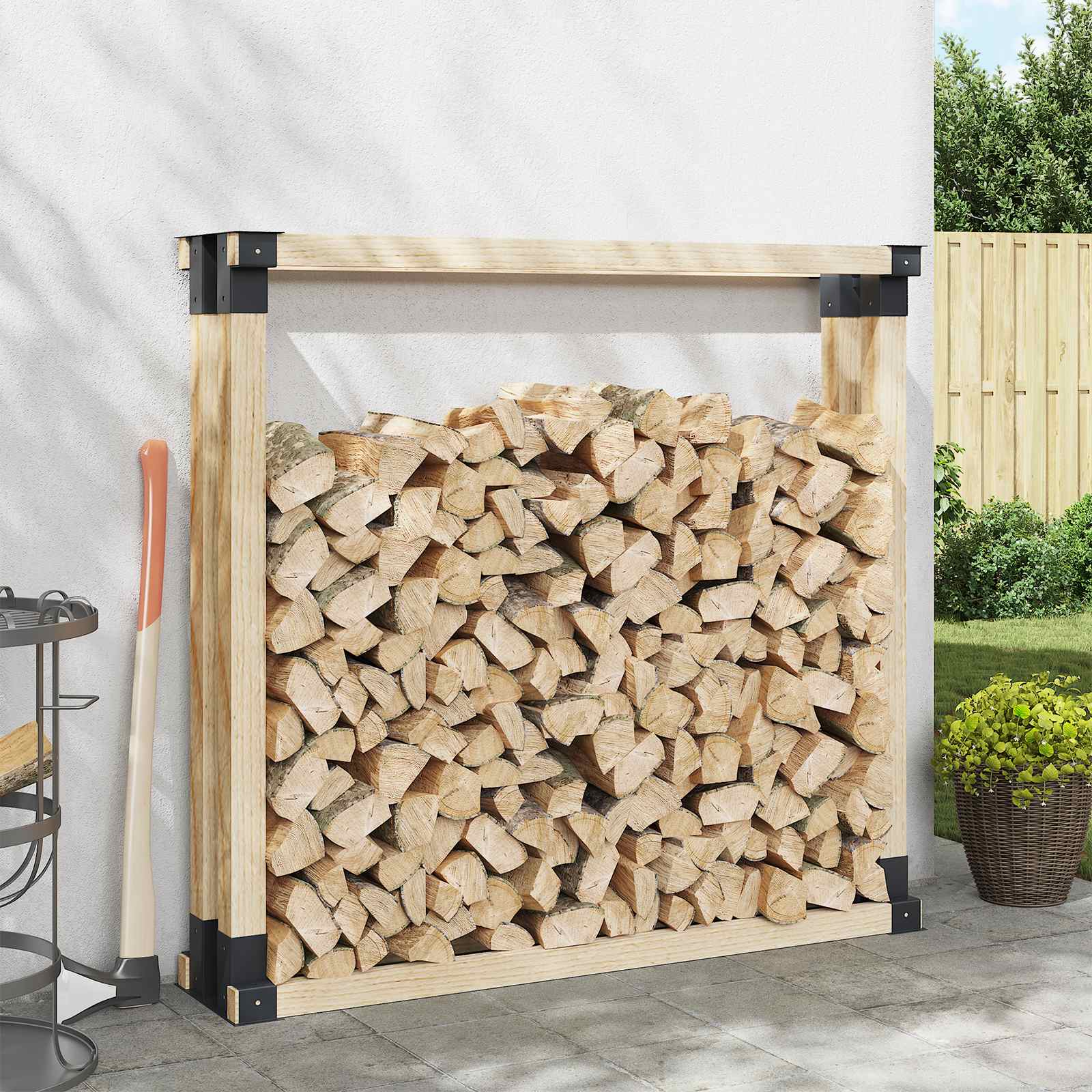 Βοήθεια Στοίβας Ξύλου 4 pcs Ανθρακί 34 x 10 x 15 εκ Ατσάλι - Pakobazaar