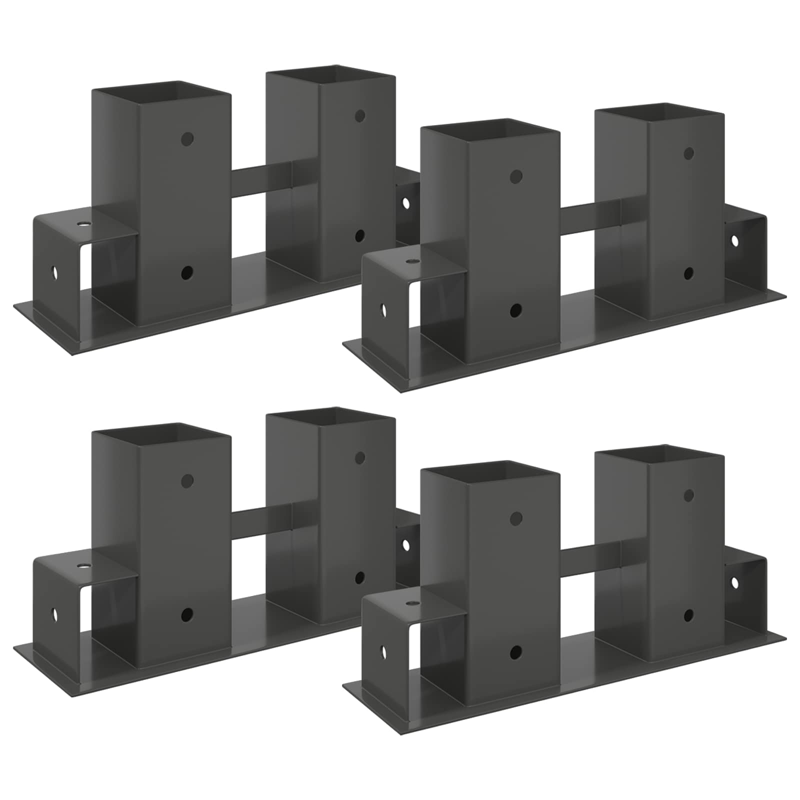 Βοήθεια Στοίβας Ξύλου 4 pcs Ανθρακί 34 x 10 x 15 εκ Ατσάλι - Pakobazaar