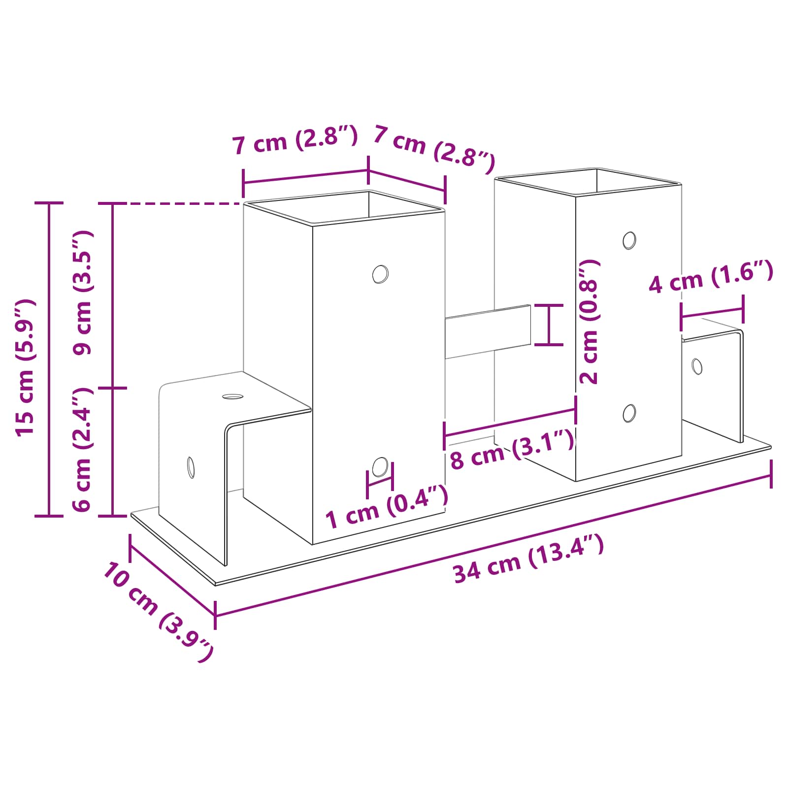 Βοήθεια Στοίβας Ξύλου 4 pcs Ανθρακί 34 x 10 x 15 εκ Ατσάλι - Pakobazaar