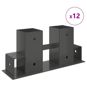 Βοήθεια Στοίβας Ξύλου 12 pcs Ανθρακί 34 x 10 x 15 εκ Ατσάλι - Pakobazaar