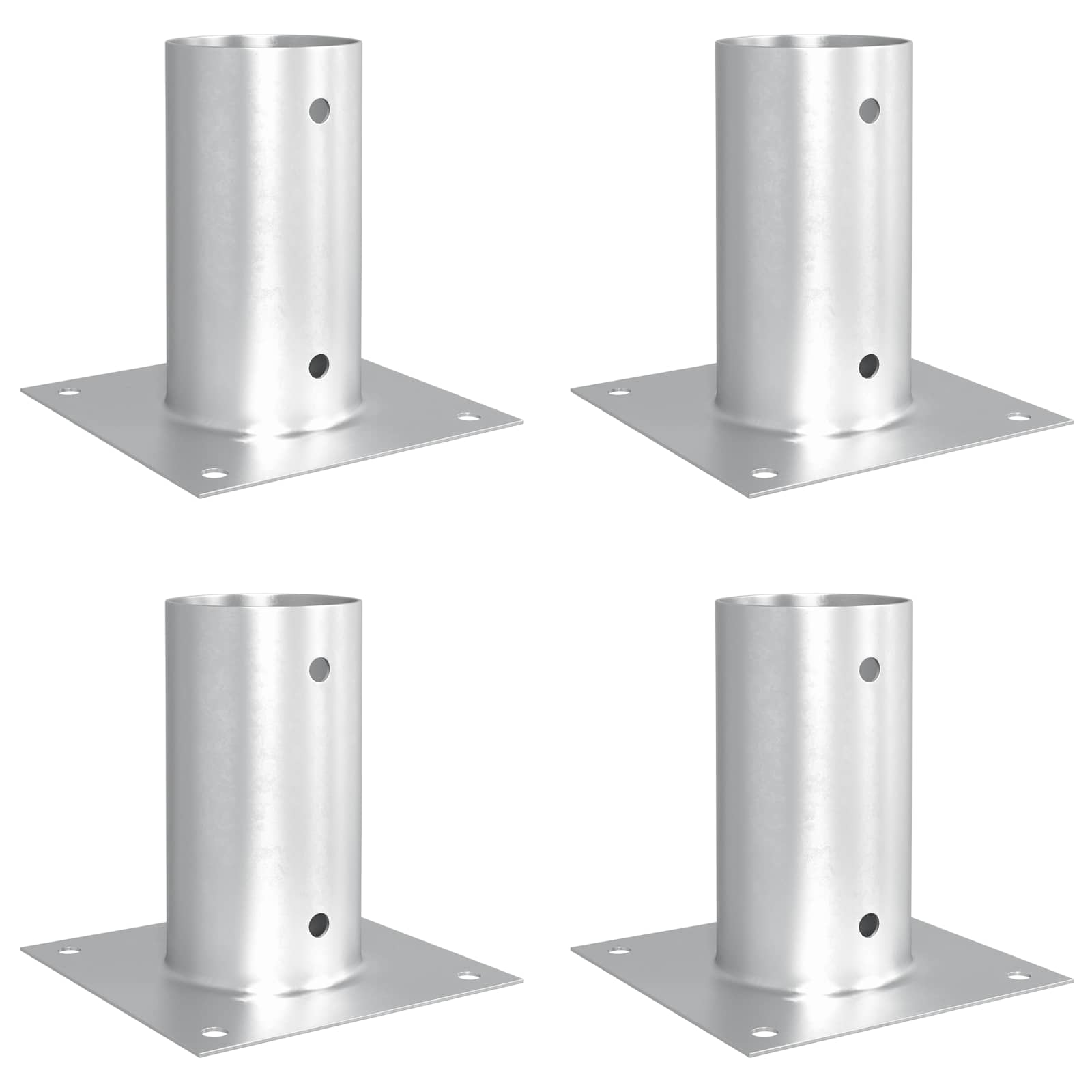Κυκλικό Υποβρύχιο Στήριγμα 4 pcs Ασημί 15 x 15 x 15 cm Μέταλλο - Pakobazaar
