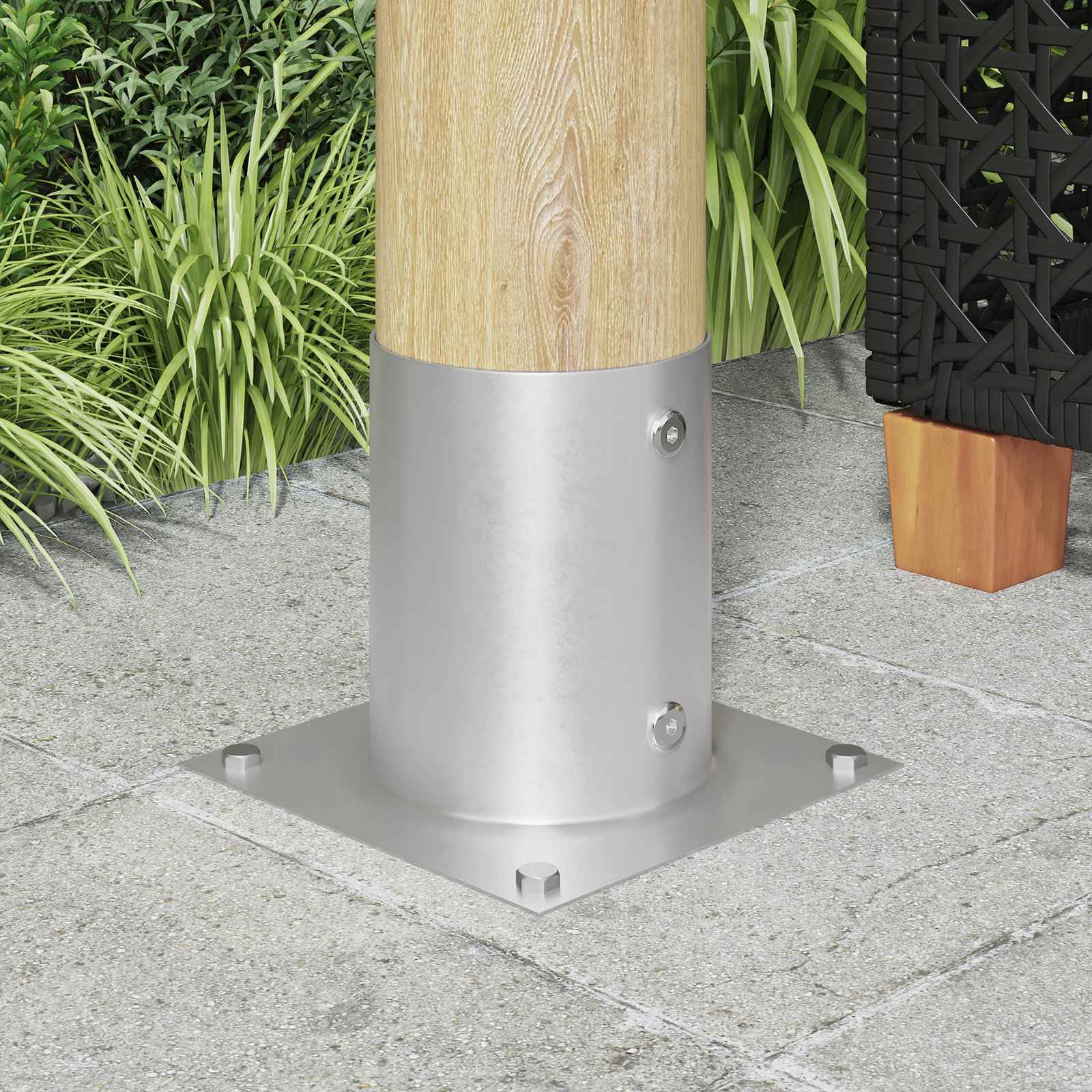 Κυκλικό Υποβρύχιο Στήριγμα 4 pcs Ασημί 18 x 18 x 15 εκ Μέταλλο - Pakobazaar