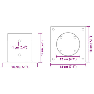 Κυκλικό Υποβρύχιο Στήριγμα 4 pcs Ασημί 18 x 18 x 15 εκ Μέταλλο - Pakobazaar