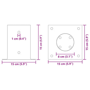 Κυκλικό Υποβρύχιο Στήριγμα 4 pcs Ανθρακί 15 x 15 x 15 cm - Pakobazaar