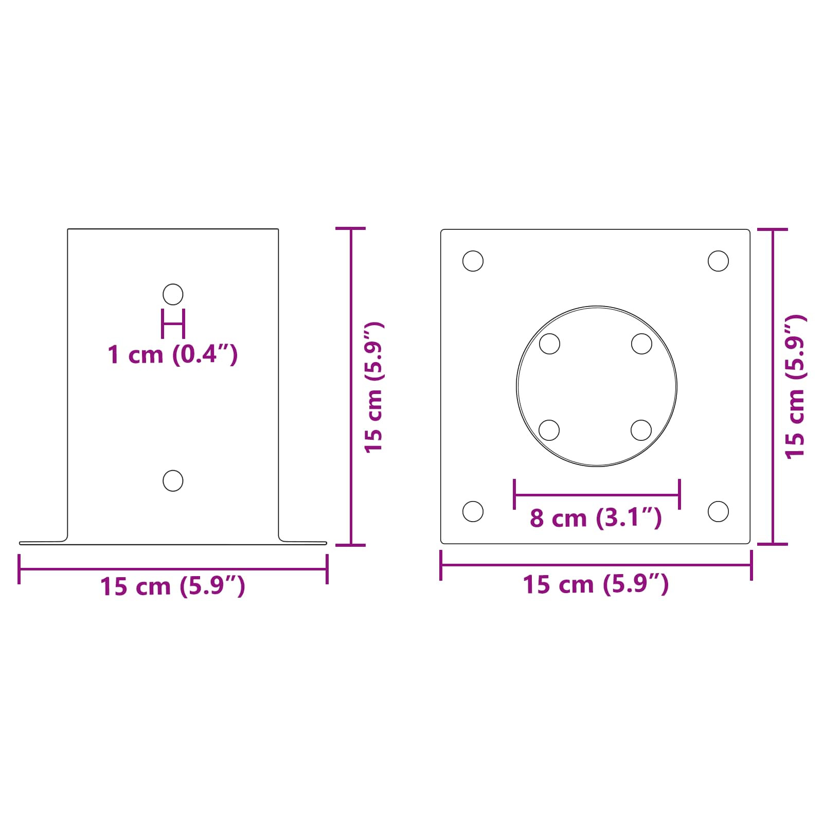 Κυκλικό Υποβρύχιο Στήριγμα 12 pcs Ανθρακί 15 x 15 x 15 cm - Pakobazaar