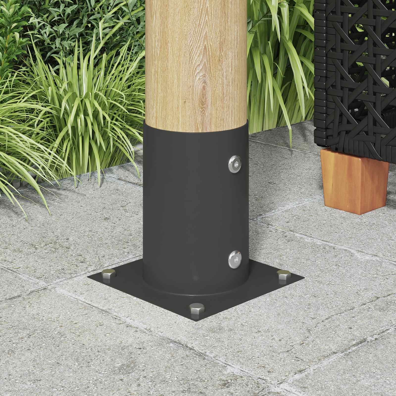 Κυκλικό Υποβρύχιο Στήριγμα 4 pcs Ανθρακί 15 x 15 x 15 cm - Pakobazaar