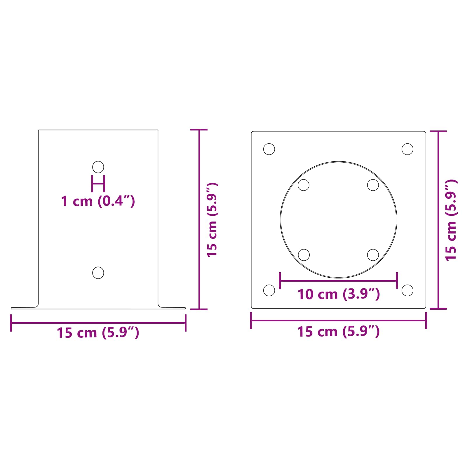 Κυκλικό Υποβρύχιο Στήριγμα 4 pcs Ανθρακί 15 x 15 x 15 cm - Pakobazaar