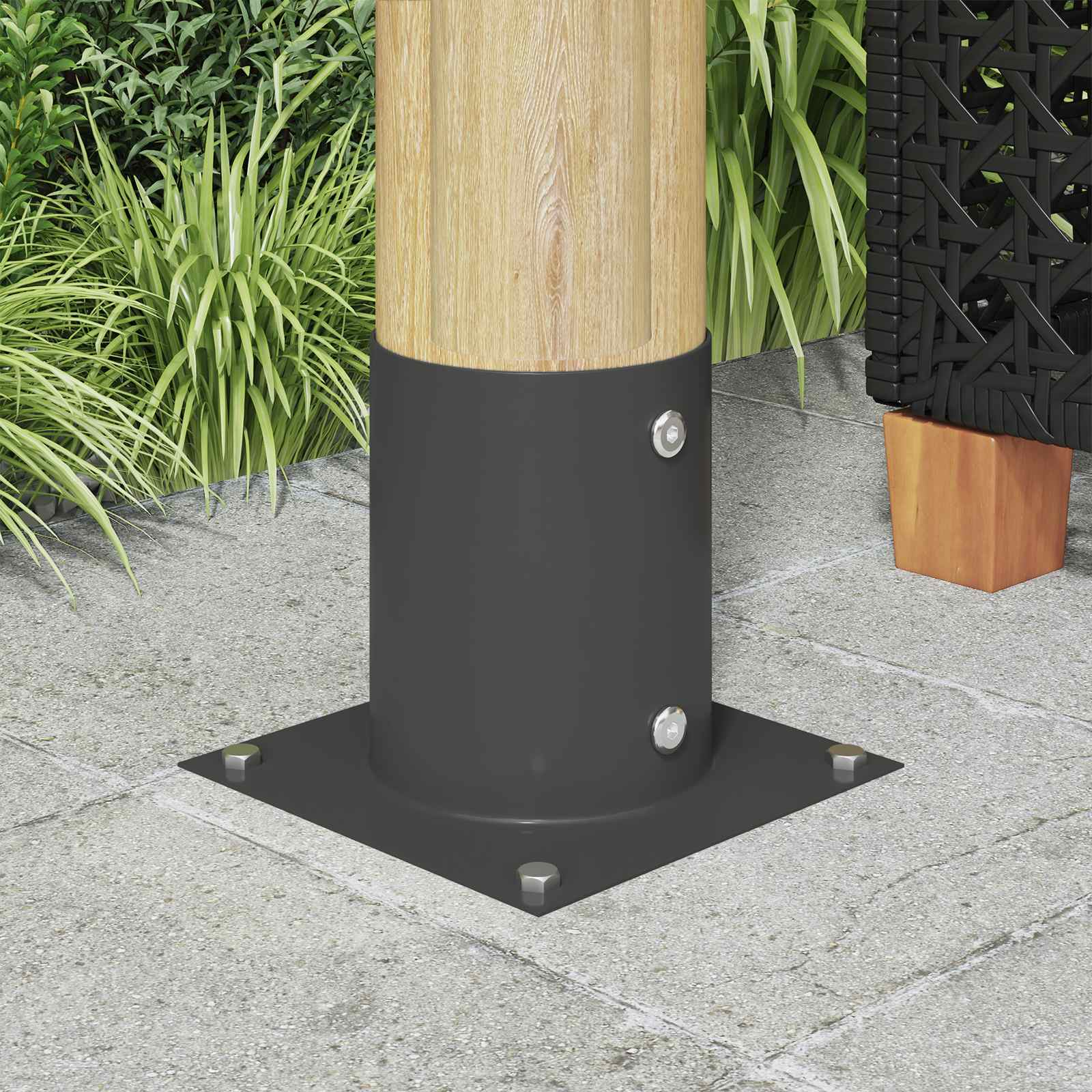 Κυκλικό Υποβρύχιο Στήριγμα 4 pcs Ανθρακί 18 x 18 x 15 εκ - Pakobazaar