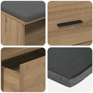 Πάγκος Παπουτσιών με Μαξιλάρι Artisan Δρυς 100 x 38 x 46 εκ - Pakobazaar