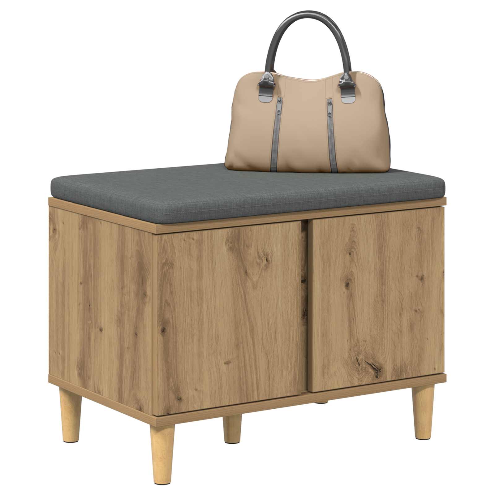Πάγκος Παπουτσιών με Μαξιλάρι Artisan Δρυς 60 x 38 x 46 εκ - Pakobazaar